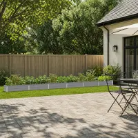 vidaXL Verhoogde Tuinbak Grijs 600 x 40 x 24 cm koudgewalst staal