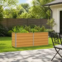 vidaXL Verhoogde Tuinbak Naturel 160 x 40 x 55 cm koudgewalst staal