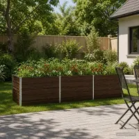 vidaXL Verhoogde Tuinbak Zwart 240 x 80 x 55 cm koudgewalst staal