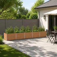 vidaXL Verhoogde Tuinbak Houten Bruin 400 x 80 x 55 cm