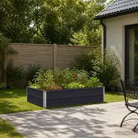 vidaXL Verhoogde Tuinbak Antracietkleurig 100 x 80 x 24 cm