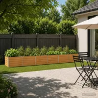 vidaXL Verhoogde Tuinbak Naturel 480 x 80 x 55 cm koudgewalst staal