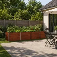 vidaXL Verhoogde Tuinbak Roestig 320 x 80 x 55 cm corton