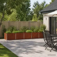 vidaXL Verhoogde Tuinbak Roestig 400 x 80 x 55 cm corton