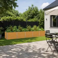 vidaXL Verhoogde Tuinbak Naturel 400 x 80 x 55 cm koudgewalst staal