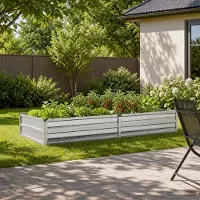 vidaXL Verhoogde Tuinbak Zilverkleurig 160 x 80 x 24 cm gegalvaniseerd