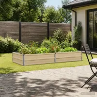 vidaXL Verhoogde Tuinbak Ivoor 160 x 80 x 24 cm koudgewalst staal