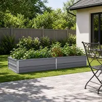 vidaXL Verhoogde Tuinbak Grijs 160 x 80 x 24 cm koudgewalst staal