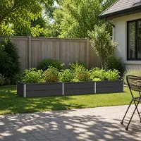 vidaXL Verhoogde Tuinbak Antracietkleurig 240 x 80 x 24 cm