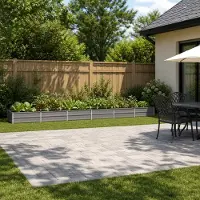 vidaXL Verhoogde Tuinbak Grijs 480 x 80 x 24 cm koudgewalst staal
