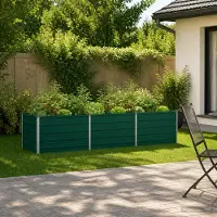 vidaXL Verhoogde Tuinbak Groen 240 x 80 x 55 cm koudgewalst staal