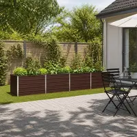 vidaXL Verhoogde Tuinbak Bruin 320 x 80 x 55 cm koudgewalst staal