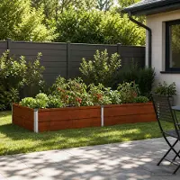 vidaXL Verhoogde Tuinbak Roestig 160 x 80 x 24 cm corton