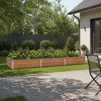 vidaXL Verhoogde Tuinbak Houten Bruin 240 x 80 x 24 cm