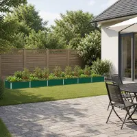 vidaXL Verhoogde Tuinbak Groen 480 x 80 x 24 cm koudgewalst staal