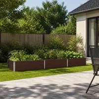 vidaXL Verhoogde Tuinbak Bruin 240 x 80 x 24 cm koudgewalst staal