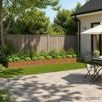 vidaXL Verhoogde Tuinbak Houten Bruin 400 x 80 x 24 cm
