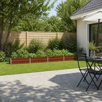 vidaXL Verhoogde Tuinbak Roestig 320 x 40 x 24 cm corton