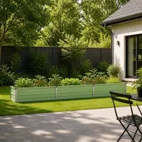 vidaXL Verhoogde Tuinbak Pastelgroen 240 x 40 x 24 cm