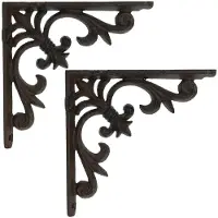 vidaXL Wandplankbeugels 2 st Antiek Bruin 14,5 x 14,5 x 3 cm Staal