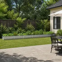 vidaXL Verhoogde Tuinbak Zilverkleurig 480 x 40 x 24 cm gegalvaniseerd