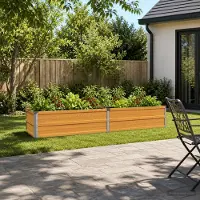 vidaXL Verhoogde Tuinbak Naturel 160 x 40 x 24 cm koudgewalst staal