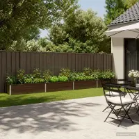 vidaXL Verhoogde Tuinbak Zwart 320 x 40 x 24 cm koudgewalst staal