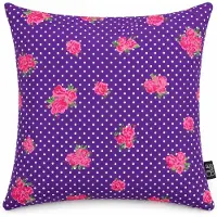Unique living - sierkussenhoes - 3 stuks - kussenhoesje - kussenhoes - paars - roze - 45 x 45 cm - met rits