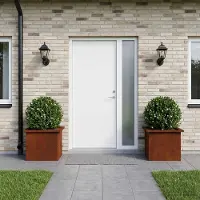 vidaXL Tuinplantenbak met led 2 st Roestkleurig 30 x 40 x 30 cm