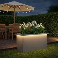 vidaXL Tuinplantenbak met led Antraciet 30 x 60 x 30 cm Staal