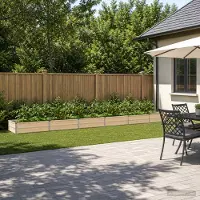 vidaXL Verhoogde Tuinbak Ivoor 480 x 80 x 24 cm koudgewalst staal