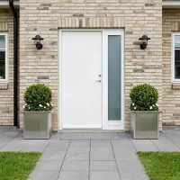vidaXL Tuinplantenbak met led 2 st zilver 30 x 30 x 30 cm
