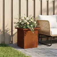 vidaXL Tuinplantenbak met led Roestkleurig 30 x 30 x 30 cm