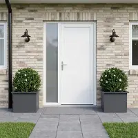 vidaXL Tuinplantenbak met led 2 st Antraciet 30 x 40 x 30 cm Staal