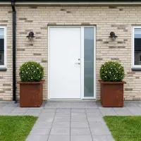 vidaXL Tuinplantenbak met led 2 st Roestkleurig 30 x 30 x 30 cm