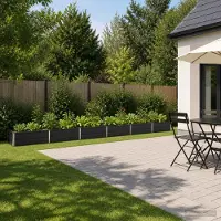 vidaXL Verhoogde Tuinbak Antracietkleurig 480 x 40 x 24 cm