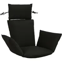 vidaXL Adirondack Kussen PUTTEN 100% Polyester Zwart 60 x 145 x 10 cm