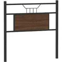 vidaXL Vervangend hoofdbord 75 cm bewerkt hout en staal bruin eikenkleurig