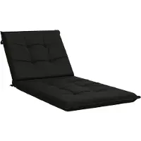 vidaXL Ligstoel Kussen GEMERT 100% Polyester Zwart 190 x 80 x 9 cm