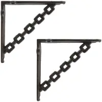 vidaXL Wandplankbeugels 2 st Antiek Bruin 14,5 x 14,5 x 3 cm Staal