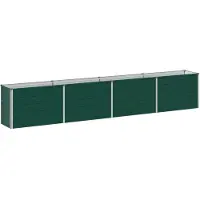 vidaXL Verhoogde Tuinbak Groen 320 x 40 x 55 cm koudgewalst staal