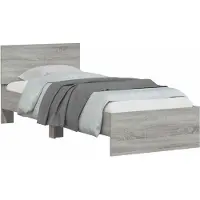 vidaXL Bedframe met Hoofdbord Grijs Sonoma 80 x 200 cm Bewerkt hout