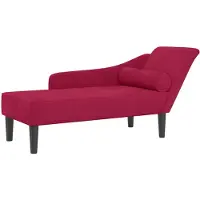vidaXL Chaise longue met kussens fluweel wijnrood