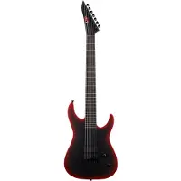 Esp Ltd M-7 Baritone Black Metal II Black red Burst Satin 7-snarige elektrische gitaar