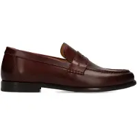 Manfield Rode leren loafers | Maat 46