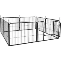 PawHut Puppyren, afrastering voor puppy's, omheining van staal, omheining voor buiten, verkrijgbaar in 2 maten