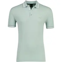 HUGO BOSS Boss Green Paddy poloshirt groen met witte kraag