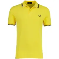 Fred perry Poloshirt 2-knoops pique geel 100% katoen