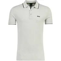 HUGO BOSS Poloshirt Boss Green Paddy korte mouw lichtgrijs gemeleerd