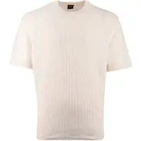 HUGO BOSS T-shirt BOSS Orange crème structuur strepen Kajordino